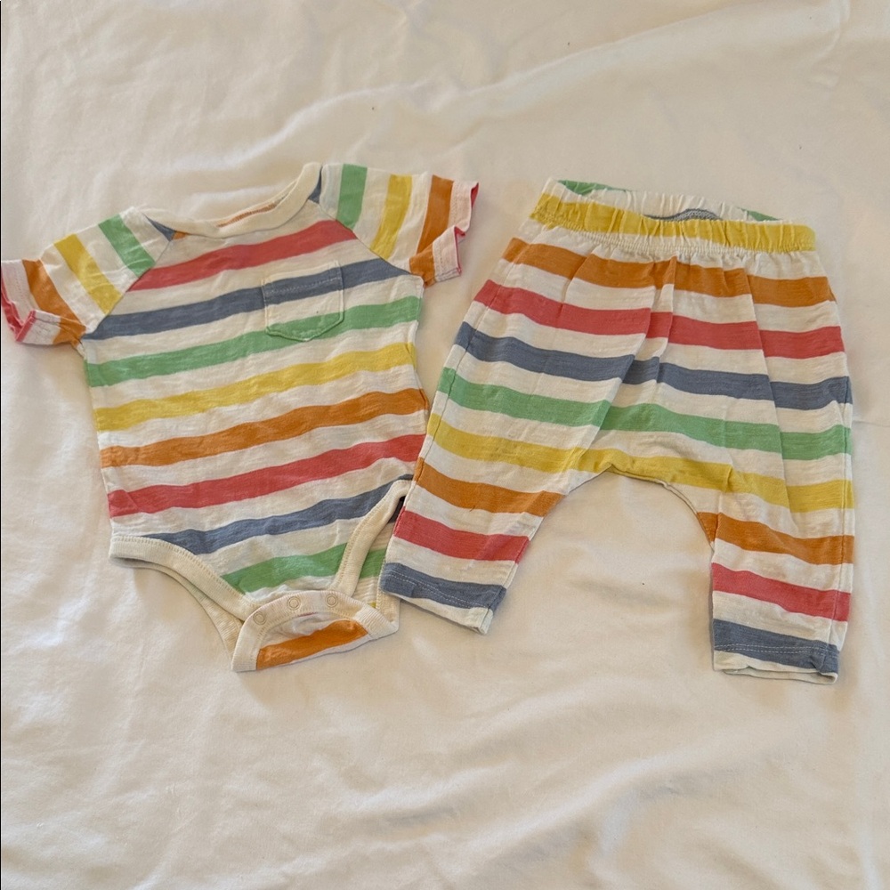 Old Navy Red and White Striped Baby Onesie